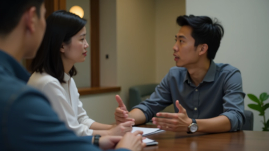 Two professionals having a thoughtful conversation