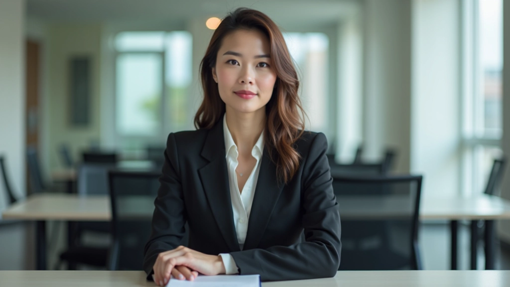 Woman speaking confidently in a professional setting