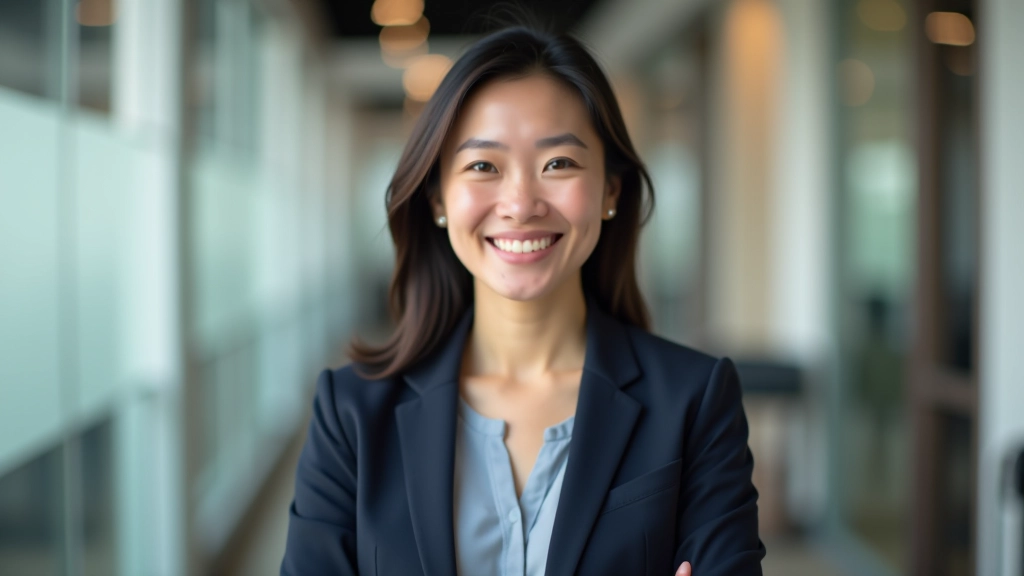 Professional woman presenting confidently in a modern training room with an engaged audience