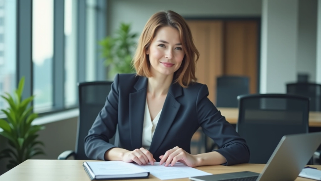 Professional workspace with communication coaching materials, notebooks, and resources on clean desk in modern office setting